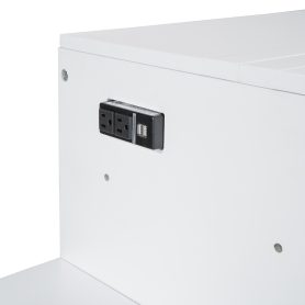 Queen Size Murphy Bed with USB Port, Large Drawer, and Wardrobe/Desk Combo