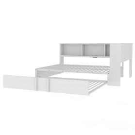 Metal Full Size Daybed with Trundle, Storage Cabinets and USB Ports