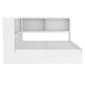 Metal Full Size Daybed with Trundle, Storage Cabinets and USB Ports