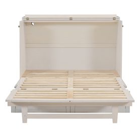 Full Size Murphy Bed with Large Drawers & USB Ports