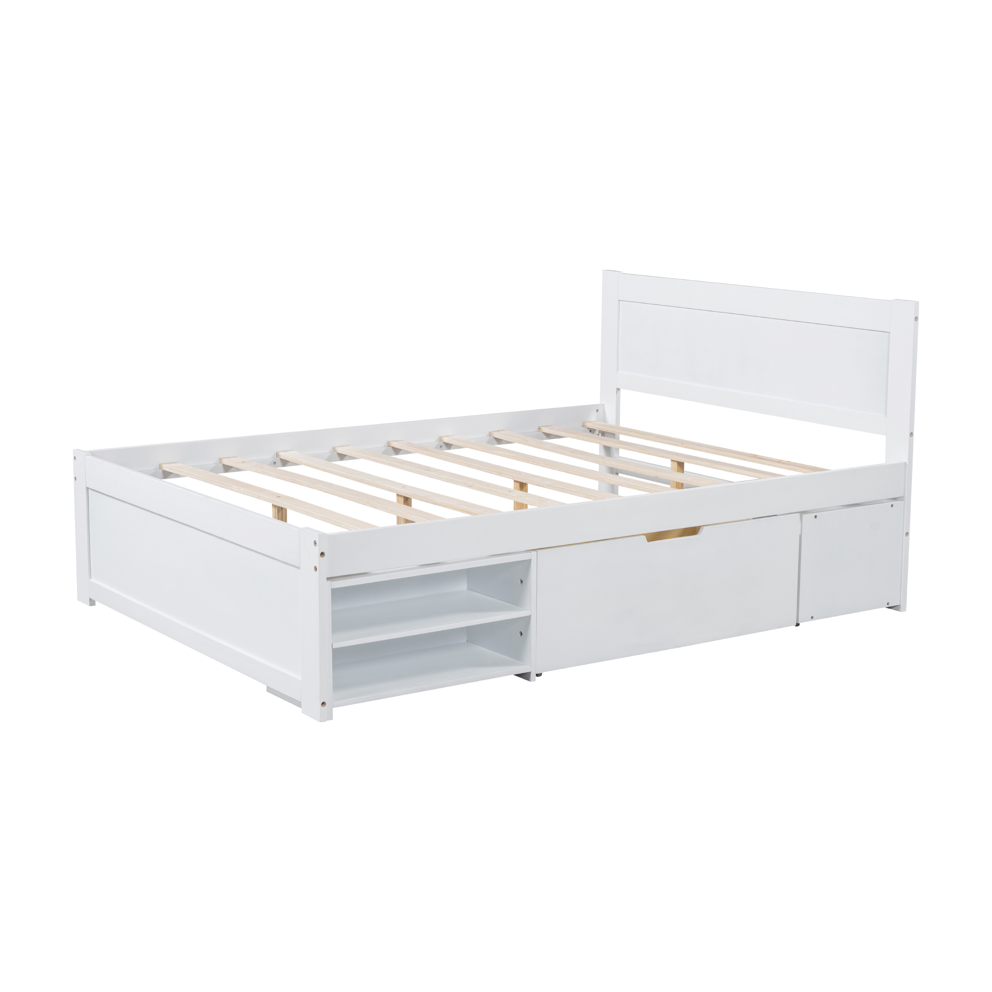 Full Size Platform Bed With Drawer And Two Shelves 17 Full Size Platform Bed With Drawer And Two Shelves