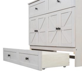 Full Size Murphy Bed with Large Drawers & USB Ports