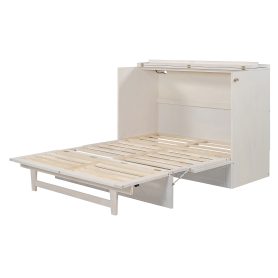 Full Size Murphy Bed with Large Drawers & USB Ports