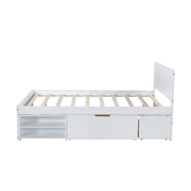 Full Size Platform Bed With Drawer And Two Shelves 48 Full Size Platform Bed With Drawer And Two Shelves