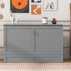 Queen Size Murphy Bed With Drawer And A Set Of Sockets & USB Ports