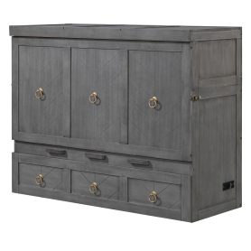 Full Size Murphy Bed with USB Port and a Large Drawer 36 Full Size Murphy Bed with USB Port and a Large Drawer