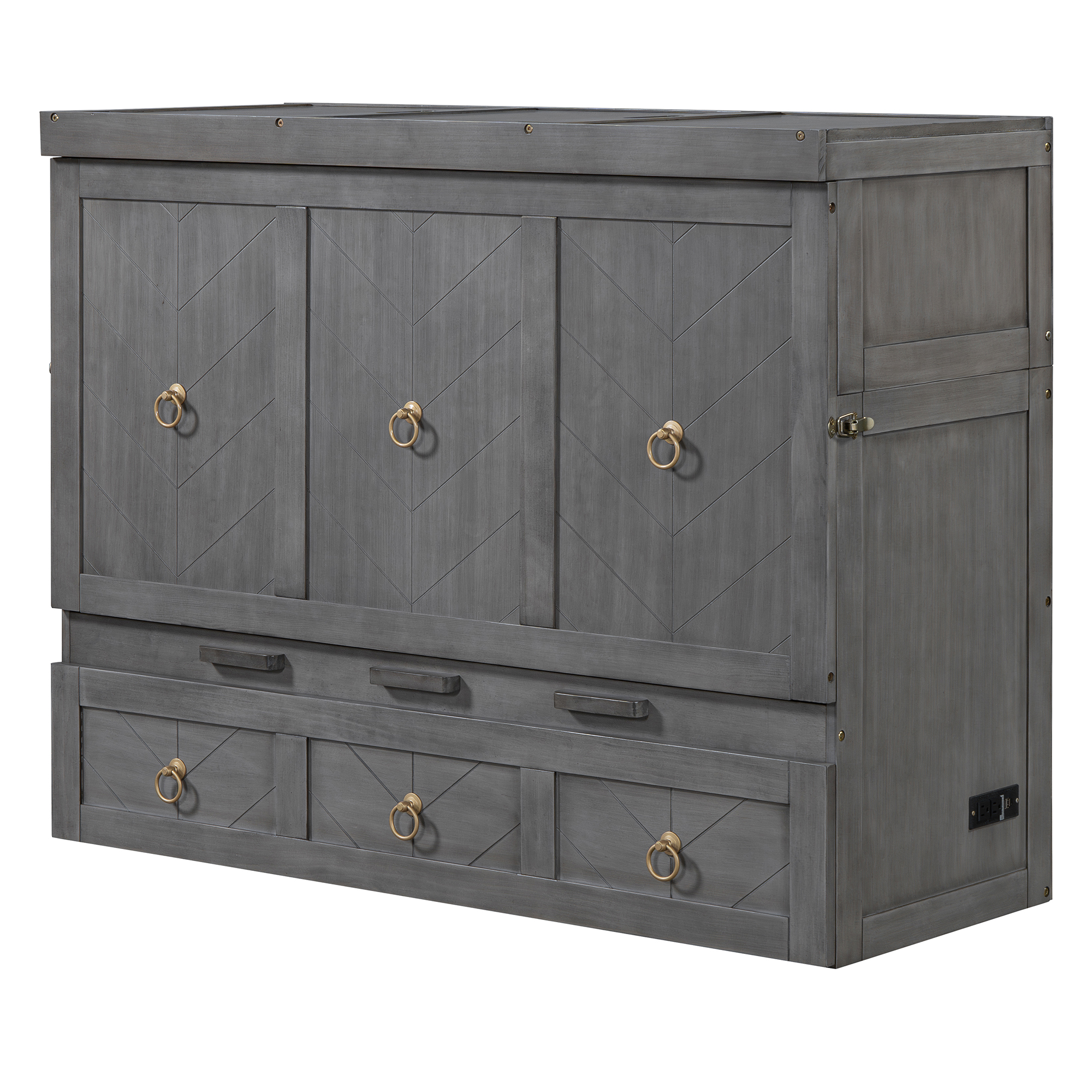 Full Size Murphy Bed with USB Port and a Large Drawer 13 Full Size Murphy Bed with USB Port and a Large Drawer