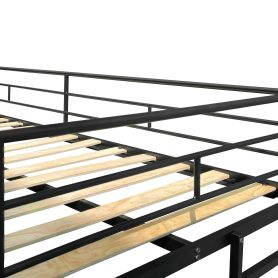 Metal Low Twin Over Twin Bunk with Guardrail