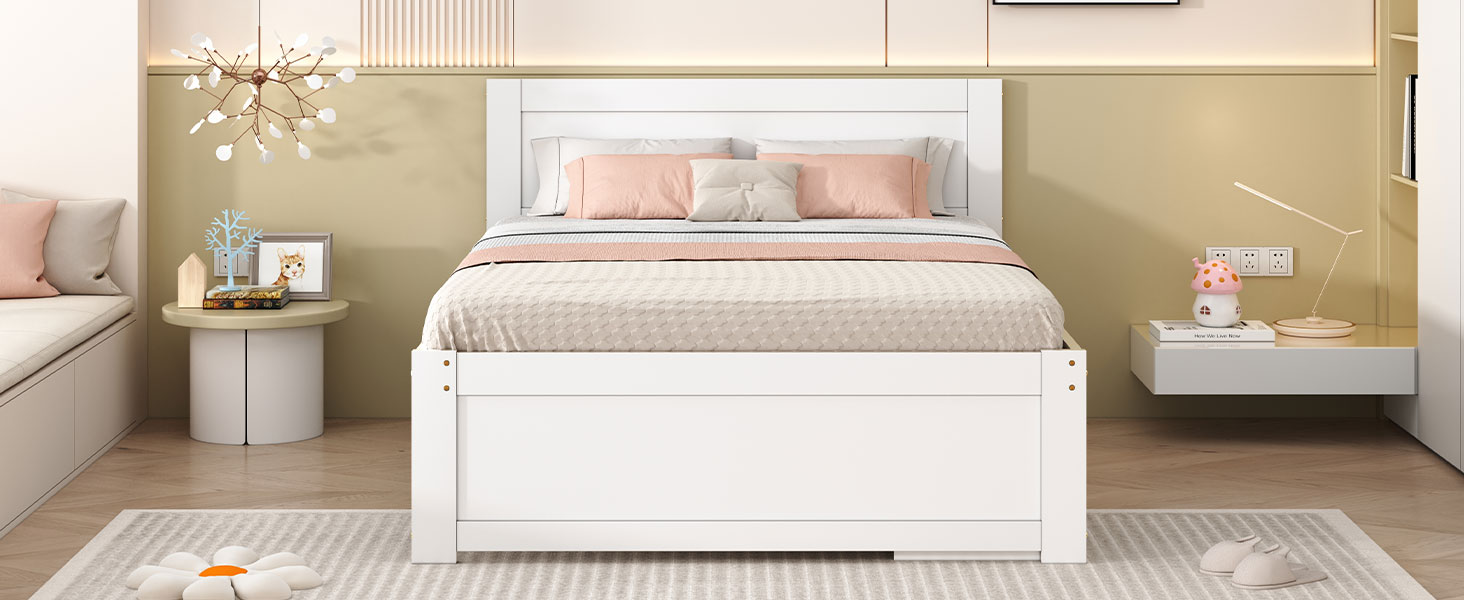 Full Size Platform Bed With Drawer And Two Shelves 10 Full Size Platform Bed With Drawer And Two Shelves