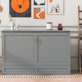 Queen Size Murphy Bed With Drawer And A Set Of Sockets & USB Ports