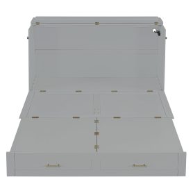 Queen Size Murphy Bed With Drawer And A Set Of Sockets & USB Ports