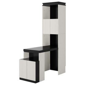 Full Size Murphy Bed with Desk, Storage Shelves and Cabinets