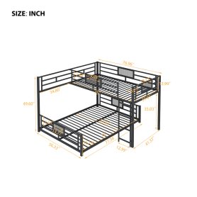 L-Shaped Metal Twin over Full Size Bunk Bed