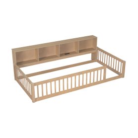 Wood Twin XL Size Daybed with Storage Cabinets and USB Ports