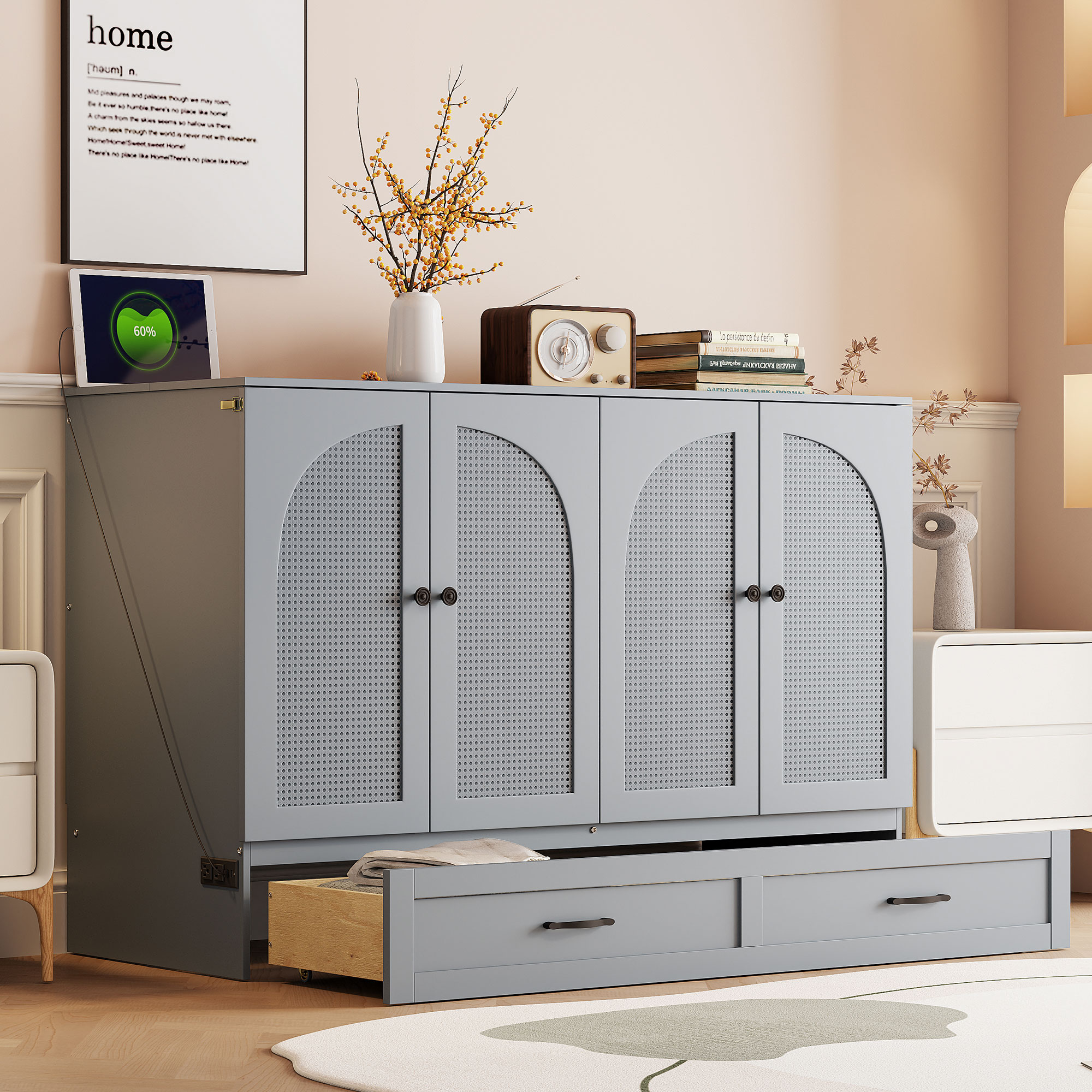 Space-Saving Full Size Murphy Bed with Large Drawers 4 Space-Saving Full Size Murphy Bed with Large Drawers