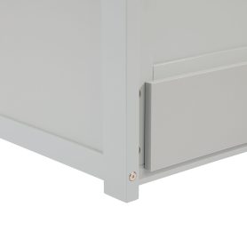 Twin Size Wooden Bed with Headboard, Footboard, Trundle and Three Storage Drawers