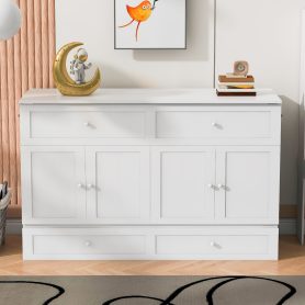 Queen Size Murphy Bed Wall Bed with Large Drawers