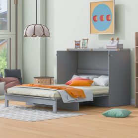 Full Size Murphy Bed Wall Bed with Large Drawers