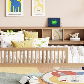 Wood Twin XL Size Daybed with Storage Cabinets and USB Ports