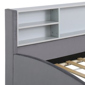 Twin size Upholstered Platform Bed with Storage and Drawers