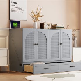 Space-Saving Full Size Murphy Bed with Large Drawers 43 Space-Saving Full Size Murphy Bed with Large Drawers