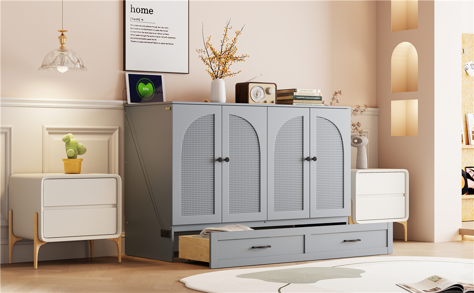 Space-Saving Full Size Murphy Bed with Large Drawers 21 Space-Saving Full Size Murphy Bed with Large Drawers