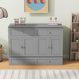 Full Size Murphy Bed Wall Bed with Large Drawers