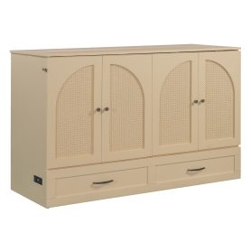 Space-Saving Queen Size Murphy Bed With Large Drawers