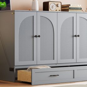 Space-Saving Full Size Murphy Bed with Large Drawers 45 Space-Saving Full Size Murphy Bed with Large Drawers