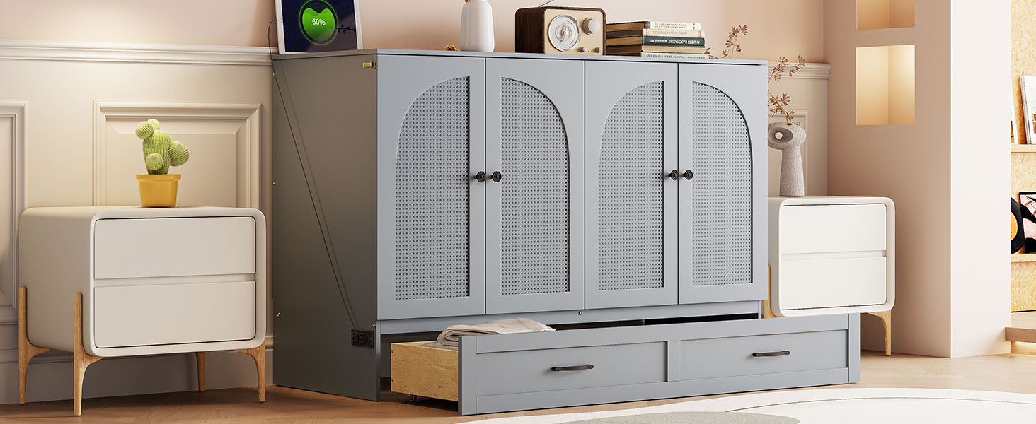 Space-Saving Full Size Murphy Bed with Large Drawers 23 Space-Saving Full Size Murphy Bed with Large Drawers