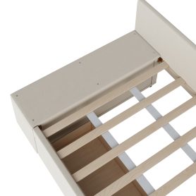 Twin Size L-Shaped Upholstered Platform Bed With Storage And Drawers