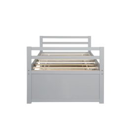 Twin Size Wooden Bed with Headboard, Footboard, Trundle and Three Storage Drawers