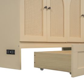 Space-Saving Queen Size Murphy Bed With Large Drawers