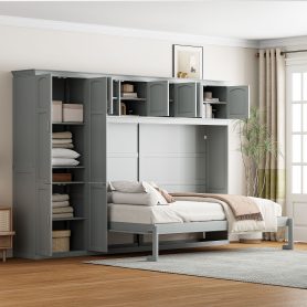 Queen Size Murphy Bed Wall Bed with Cabinets