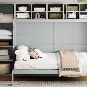 Queen Size Murphy Bed Wall Bed with Cabinets