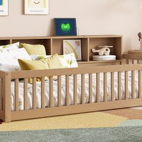 Wood Twin XL Size Daybed with Storage Cabinets and USB Ports