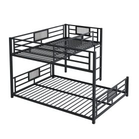 L-Shaped Metal Twin over Full Size Bunk Bed