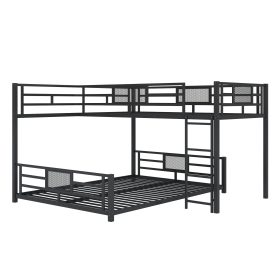 L-Shaped Metal Twin over Full Size Bunk Bed
