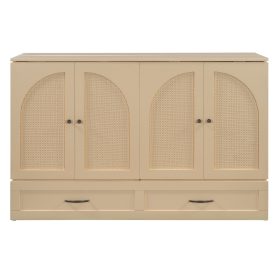 Space-Saving Queen Size Murphy Bed With Large Drawers