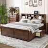 King Size Wood Platform Bed with Multi-storage Headboard, USB and Drawers 1 King Size Wood Platform Bed with Multi-storage Headboard, USB and Drawers