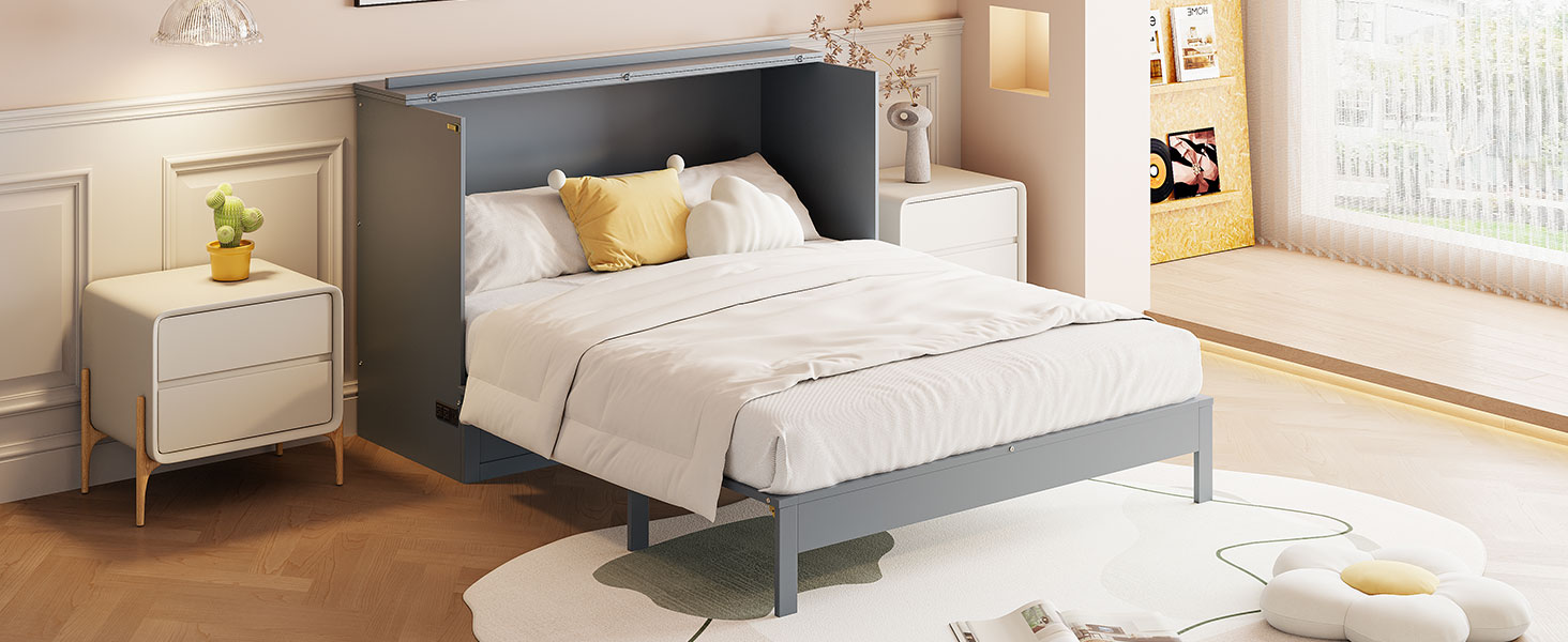 Space-Saving Full Size Murphy Bed with Large Drawers 25 Space-Saving Full Size Murphy Bed with Large Drawers