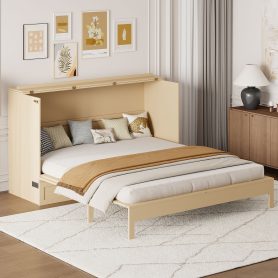 Space-Saving Queen Size Murphy Bed With Large Drawers