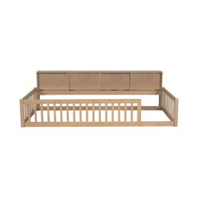 Wood Twin XL Size Daybed with Storage Cabinets and USB Ports
