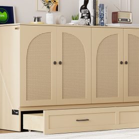 Space-Saving Queen Size Murphy Bed With Large Drawers