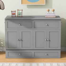 Full Size Murphy Bed Wall Bed with Large Drawers