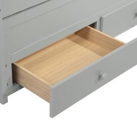 Twin Size Wooden Bed with Headboard, Footboard, Trundle and Three Storage Drawers