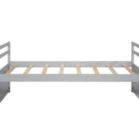 Twin Size Wooden Bed with Headboard, Footboard, Trundle and Three Storage Drawers