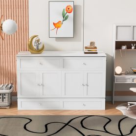 Queen Size Murphy Bed Wall Bed with Large Drawers