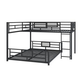 L-Shaped Metal Twin over Full Size Bunk Bed