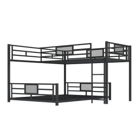 L-Shaped Metal Twin over Full Size Bunk Bed